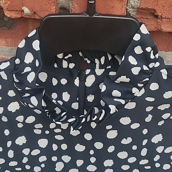 Polka-dot  black and white dress - Picture 1 of 7